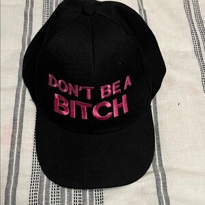 Black and Pink Embroidered Cap “DON’T BE A *****”